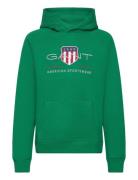 Archive Shield Hoodie Tops Sweatshirts & Hoodies Hoodies Green GANT