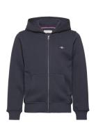 Shield Zip Hoodie Tops Sweatshirts & Hoodies Hoodies Navy GANT