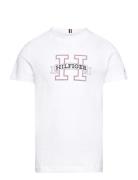 H Print Regular Tee Ss Tops T-Kortærmet Skjorte White Tommy Hilfiger