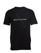 Man Jersey T-Shirt Tops T-Kortærmet Skjorte Black Armani Exchange