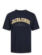 Jjecaleb Varsity Tee Ss O-Neck Noos Tops T-Kortærmet Skjorte Navy Jack...