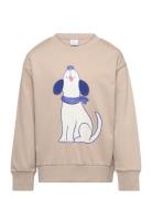 Sweater Dog Placement Tops Sweatshirts & Hoodies Sweatshirts Beige Lin...