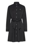 Paneled Cotton Shirtdress Kort Kjole Black Polo Ralph Lauren