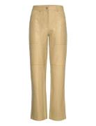 Leather Pants Bottoms Trousers Leather Leggings-Bukser Yellow Stella N...