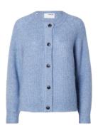 Slflulu Ls Knithort Cardigan Tops Knitwear Cardigans Blue Selected Fem...