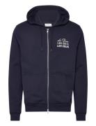 Triple Zipper Hoodie Tops Sweatshirts & Hoodies Hoodies Navy Les Deux