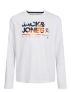 Jjluke Tee Ls Crew Neck Mni Tops T-shirts Long-sleeved T-Skjorte White...