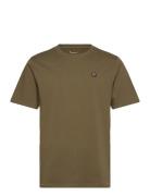 Loke Badge Tee - Regenerative Organ Tops T-Kortærmet Skjorte Khaki Gre...