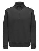 Onsconnor Reg 1/4 Zip Sweat Tops Sweatshirts & Hoodies Sweatshirts Bla...