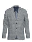 Slhreg-Kane Linen Check Blz Suits & Blazers Blazers Single Breasted Bl...