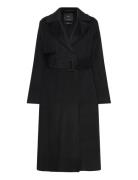 Wool Coat With Handmade Belt Uldjakke Jakke Black Mango