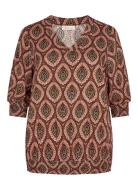 Wa-Sheela Tops Blouses Long-sleeved Brown Wasabiconcept