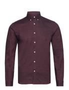 Oxford Superflex Shirt L/S Tops Shirts Casual Burgundy Lindbergh