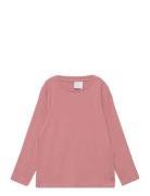 Top L S Basic Rib Tops T-shirts Long-sleeved T-Skjorte Pink Lindex