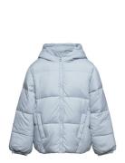 Hood Quilted Coat Foret Jakke Blue Mango