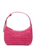 Natural Fibre Shoulder Bag Bags Top Handle Bags Pink Mango