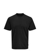 Onsotis Reg Mock Neck Tee Vd Tops T-Kortærmet Skjorte Black ONLY & SON...