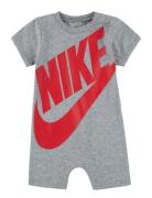 R1-Baby Knit Romper Bodysuits Short-sleeved Grey Nike