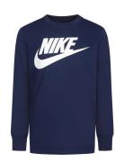 Ls-L/S Tee Tops T-shirts Long-sleeved T-Skjorte Navy Nike