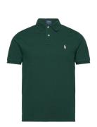 Basic Mesh-Ssl-Knt Designers Knitwear Short Sleeve Knitted Polos Green...