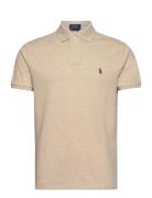 Basic Mesh-Ssl-Knt Designers Knitwear Short Sleeve Knitted Polos Cream...