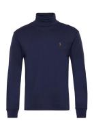 Soft Cotton Turtleneck Designers T-Langærmet Skjorte Blue Polo Ralph L...