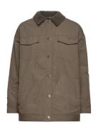 Louise Sherpa Jacket Tops Overshirts Brown Lexington Clothing
