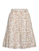 Skirt Flower Woven Dresses & Skirts Skirts Midi Skirts Cream En Fant