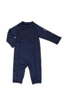 Uv Baby Suit Blue 56 74/80 Swimwear Uv Clothing Uv Suits Navy Geggamoj...