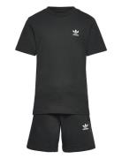 Short Tee Set Sport Sets With Short-sleeved T-shirt Black Adidas Origi...