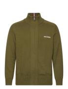 Monotype Chunky Cotton Zip Thru Tops Knitwear Full Zip Jumpers Green T...