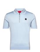 Sayfong 3 Designers Knitwear Short Sleeve Knitted Polos Blue HUGO