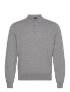 Gemello-P Tops Knitwear Long Sleeve Knitted Polos Grey BOSS