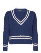 Cable-Knit Cricket Sweater Designers Knitwear Jumpers Blue Lauren Ralp...