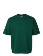 Slhlooseoscar Ss O-Neck Tee Noos Tops T-Kortærmet Skjorte Green Select...