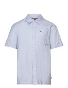 Solid Oxford Shirt S/S Tops Shirts Short-sleeved Shirts Blue Tommy Hil...