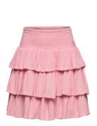 Skirt Crepe Dresses & Skirts Skirts Midi Skirts Pink Creamie