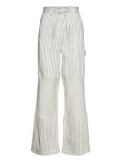 Culkin - Cozy Linen Stripe Bottoms Trousers Linen Trousers Cream Day B...