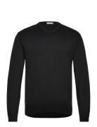 V Neck Sweater L/S Tops Knitwear V-necks Black United Colors Of Benett...