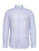 Linen Slim Fit Shirt Tops Shirts Linen Shirts Blue Michael Kors