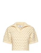 Knitted Short Sleeve Polo Designers Knitwear Jumpers Yellow Les Coyote...