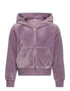 Sweatshirt Velour With Hoodie Tops Sweatshirts & Hoodies Hoodies Purpl...