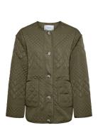 Yaslaurie Ls Padded Jacket S. Noos Quiltet Jakke Green YAS