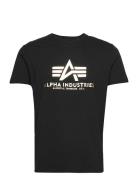 Basic T-Shirt Foil Print Designers T-Kortærmet Skjorte Black Alpha Ind...