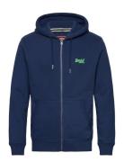 Essential Logo Zip Hoodie Tops Sweatshirts & Hoodies Hoodies Navy Supe...