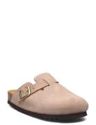 Sl Fae New Suede Dark Beige Flade Sandaler Beige Scholl