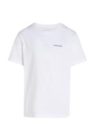 Chest Inst.logo Ss T-Shirt Tops T-Kortærmet Skjorte White Calvin Klein