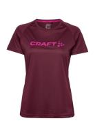 Core Essence Logo Tee W Sport T-shirts & Tops Short-sleeved Burgundy C...