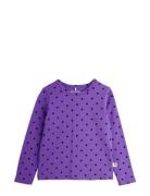 Polka Dot Ls Tee Tops T-shirts Long-sleeved T-Skjorte Purple Mini Rodi...