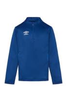 Liga Halfzip Jr Tops T-shirts Long-sleeved T-Skjorte Blue Umbro